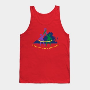 Year of the Peer Yellow Text Tank Top